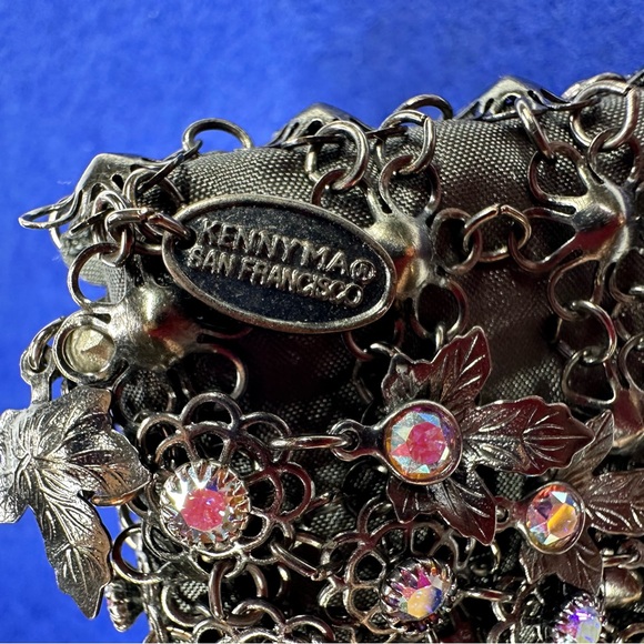 Kenny Ma Metal Mesh with Crystals bracelet Wristlet/Clutch bag.